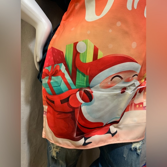 Holiday merry Christmas apron sublimated Mandil new Santa with presents - Picture 3 of 6